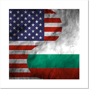 USA Bulgaria Dual Yin Yang Flag Posters and Art